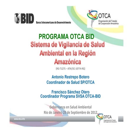 OTCA - Sistema de Vigilancia de Salud Ambiental en la Región Amazónica ...