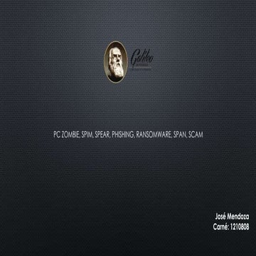 Presentación pc zombie, phishing, spim, spear phishing, ransomware, spam, scam
