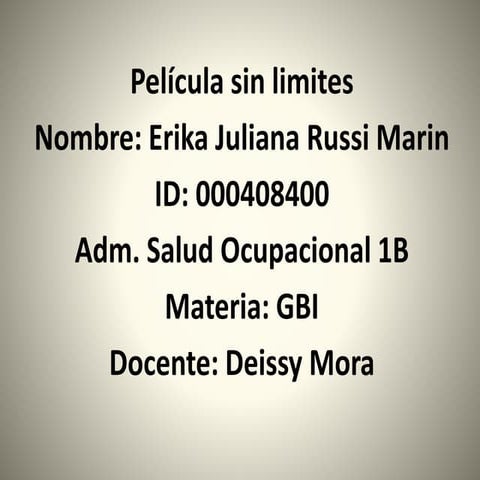 Presentación pelicula sin limites