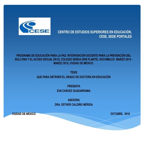 Presentación phd eva 1o.de octubre de 2016