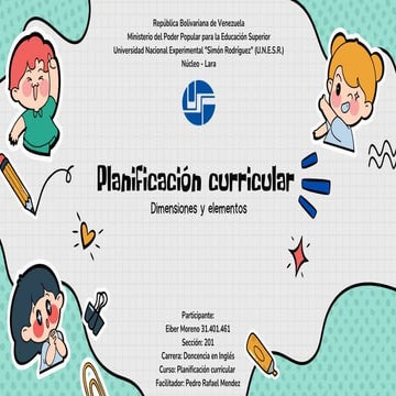Planificación curricular: Elementos y dimensiones