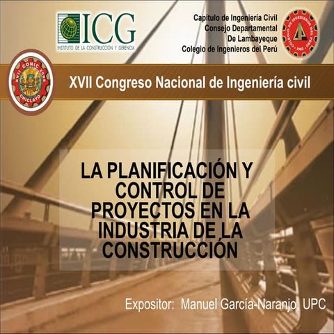 Planificación y Control de Proyectos de Construcción