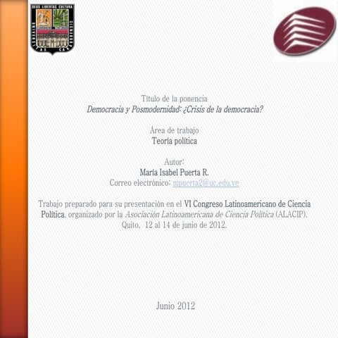 Presentación ponencias flacso 2012