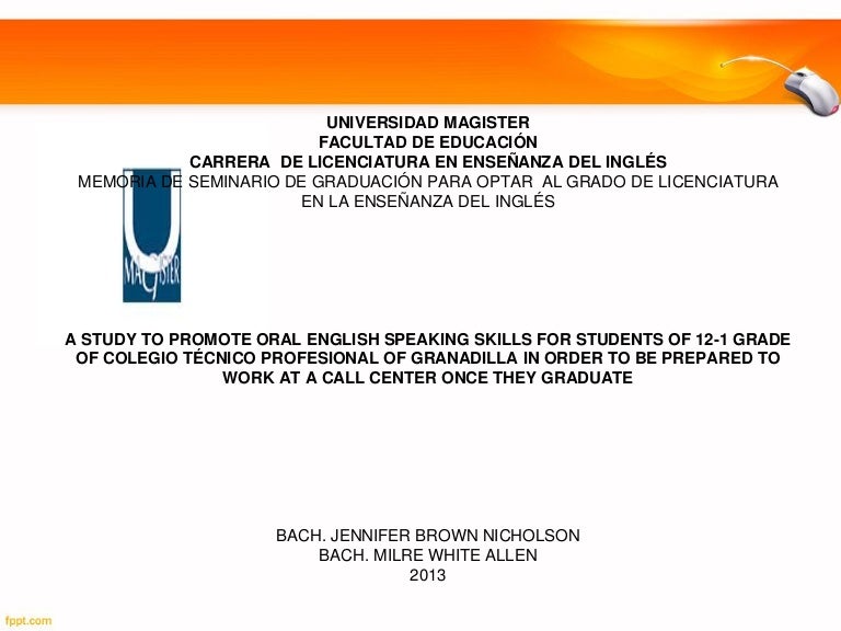 A STUDY TO PROMOTE ORAL ENGLISH SPEAKING SKILLS FOR STUDENTS OF 12 1