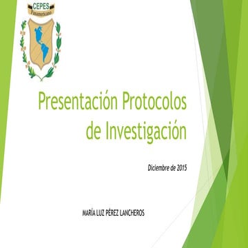 Presentación de protocolo de investigación | PPTX