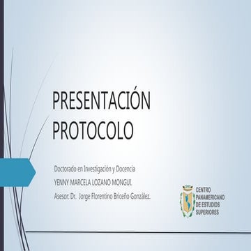 Presentación protocolo Investigacion | PPTX