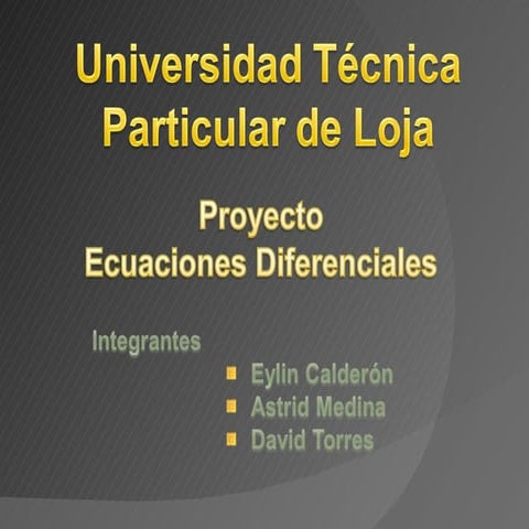 Ecuaciones Diferenciales