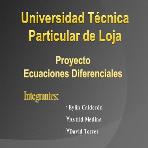 Ecuaciones Diferenciales