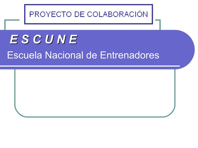 Presentación proyecto escune España...