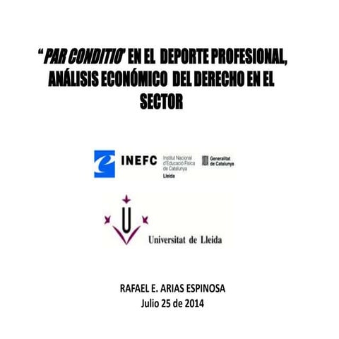 Par conditio deporte profesional | PPTX
