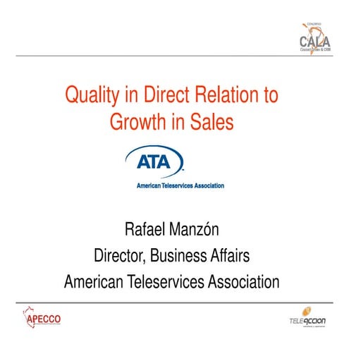 Quality in Direct Relation to Growth in Sales