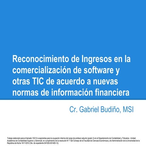 Presentación reconocimiento ingresos