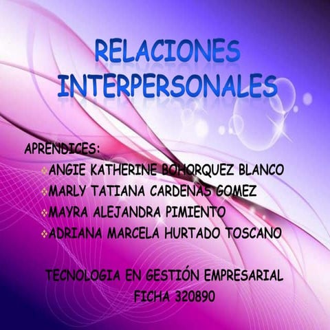 Presentación relaciones interpersonales