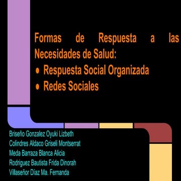 Formas de Respuesta a las Necesidades de Salud