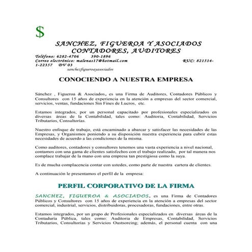 Presentación sanchez &amp; asociados