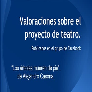 Valoración del Proyecto Teatral 2013