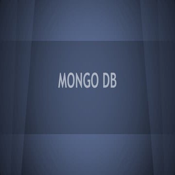 Características MONGO DB