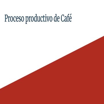 Proceso productivo del cafe. Explicacion-