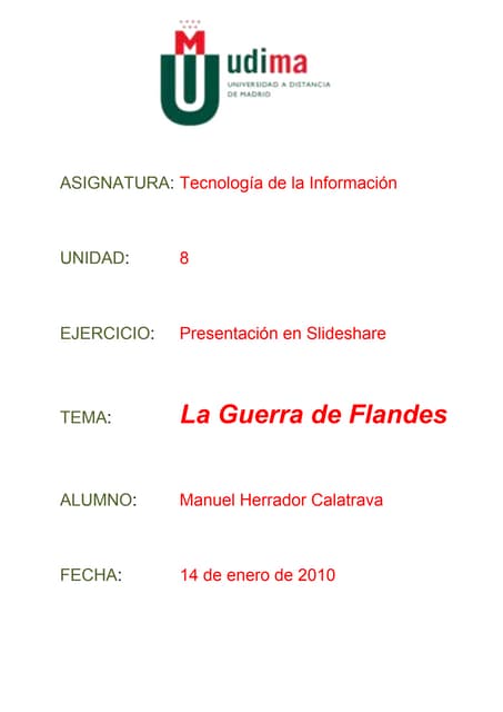 LA GUERRA DE FLANDES