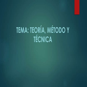  teoria, método y técnica