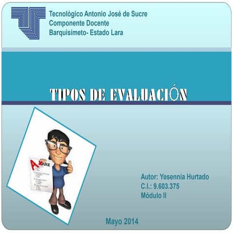 Presentación tipos de evaluación