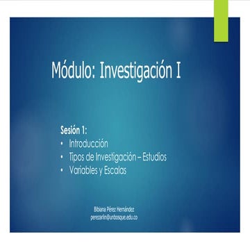 Presentación Variables y Escalas U Bosque