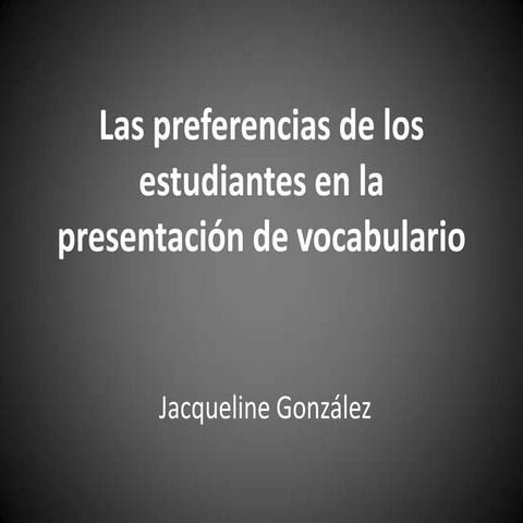 Presentación vocabulario preferencias 