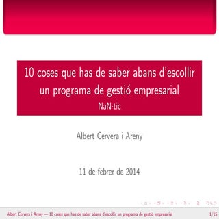 10 coses que has de saber abans d’e...
