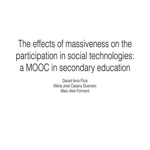 The effects of massiveness on the participation in social technologies: a MOO...