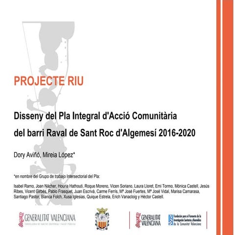 Plan Integral de Acción Comunitaria en el barrio Raval de Sant Roc, Algemesí ...