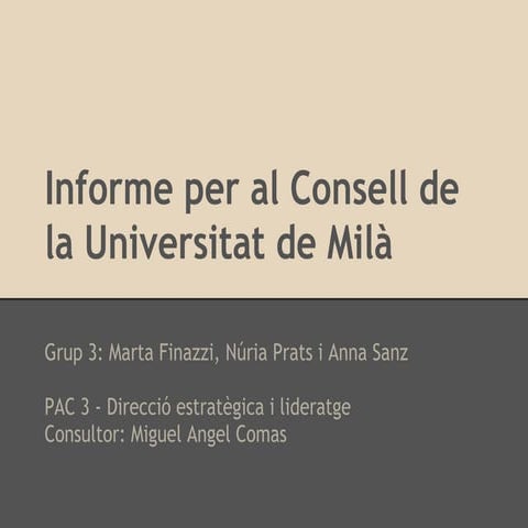 Presentació al Consell de la Universitat de Milà