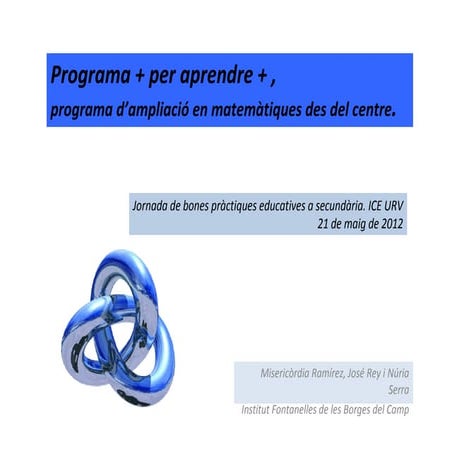 Presentacio´ jornades programa +