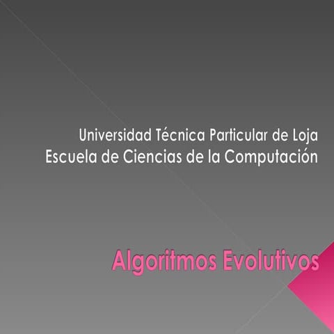Algoritmos Evolutivos