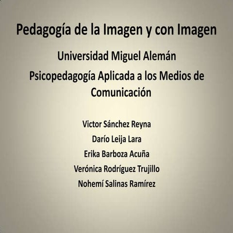 pedagogia de la imagen y con la imagen