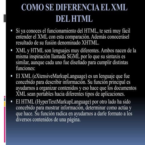 PRESENTACION SOPBREE EL USO DEL XHTML | PPTX