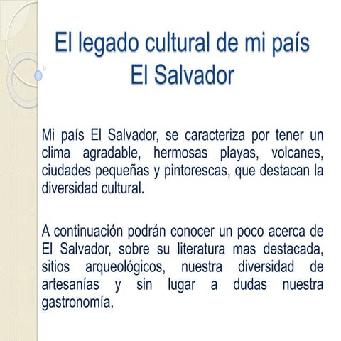 ¿Que meterias para mostrar el legado de tu país? 