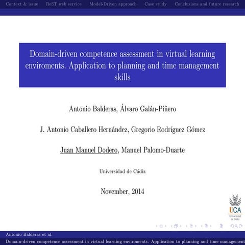 Domain-driven competence assessment in virtual learning environments. Applica...