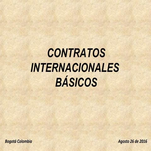 Contratos internacionales básicos