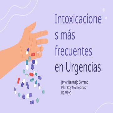Intoxicaciones agudas más frecuentes en el servicio de urgencias