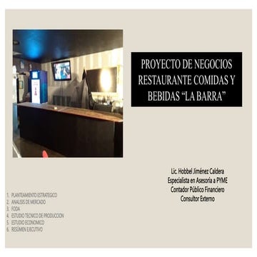 Plan de negocios de restaurante  de comida rápida