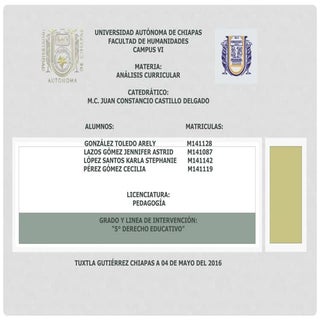 Análisis curricular del plan de est...