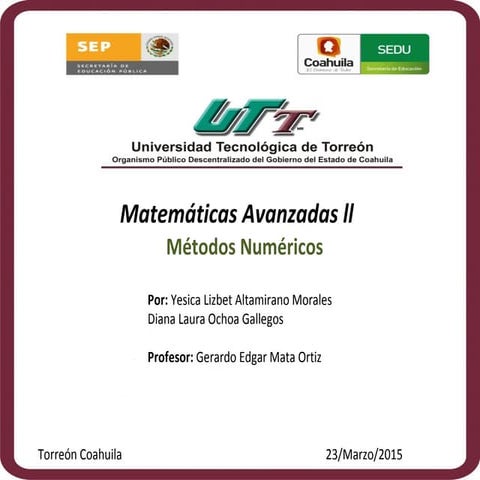 Presentación Métodos Numericos