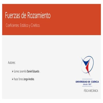 Fuerzas de rozamiento