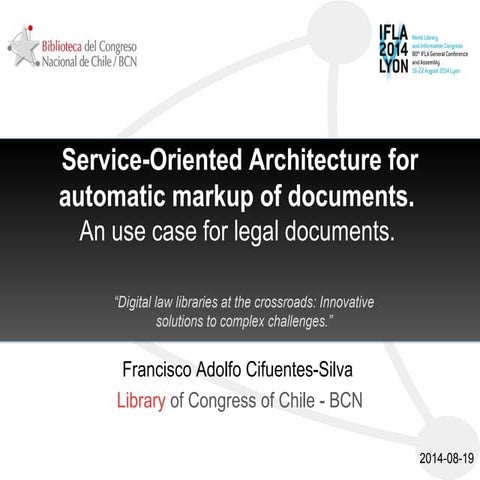 Service-Oriented Architecture for automatic markup of documents