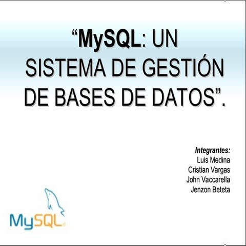 presentacion-mysql-confoiguraciones e instalaciones