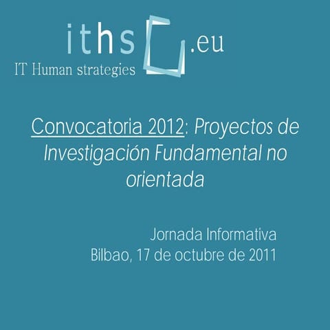 Convocatoria 2012 proyectos inv.fundamental no orientada