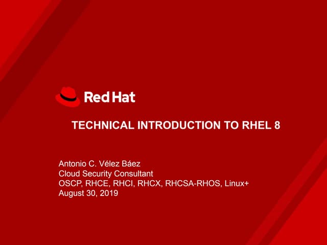 Technical Introduction to RHEL8