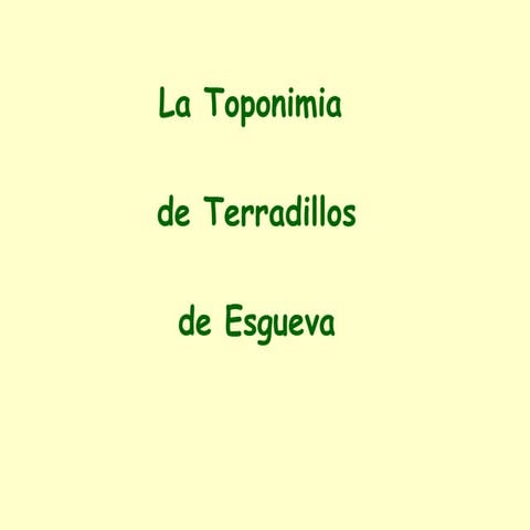 Topónimos Terradillos de Esgueva