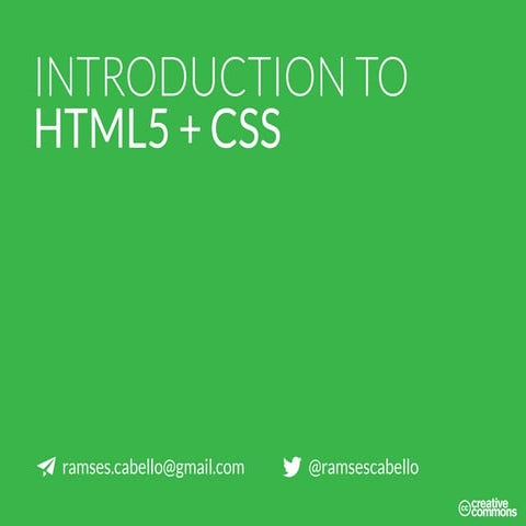 Introduction to HTML5+CSS | PPT