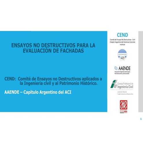 Ensayos no destructivos (END) para la presentación de fachadas